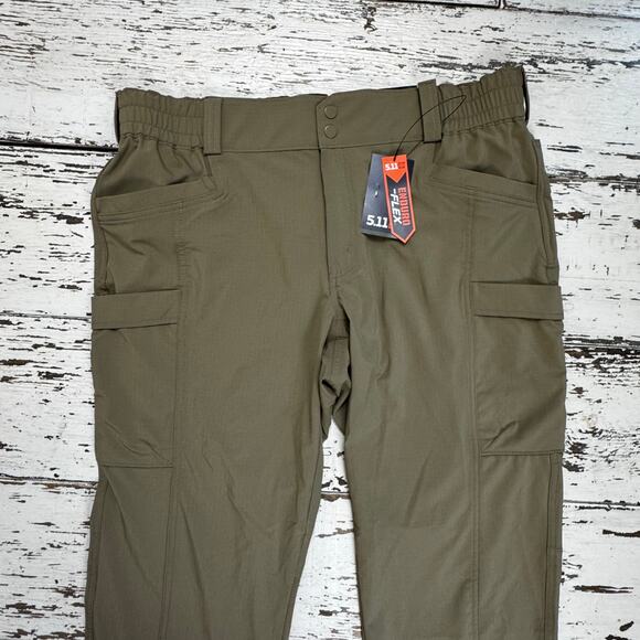 5.11 Tactical Women's Azurite Pants Covert Green Size 16 New with Flaw Cargo - Picture 13 of 14